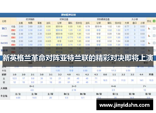 新英格兰革命对阵亚特兰联的精彩对决即将上演